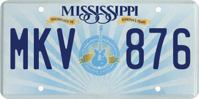 MS license plate MKV876