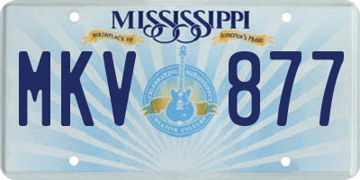 MS license plate MKV877