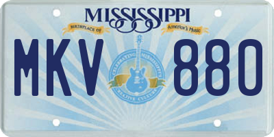 MS license plate MKV880