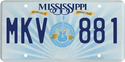 MS license plate MKV881