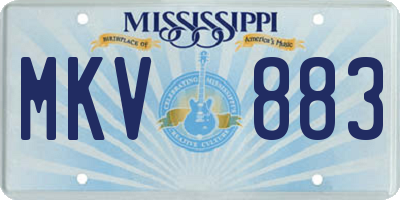 MS license plate MKV883