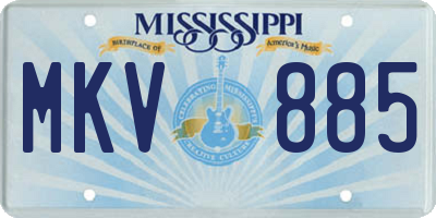 MS license plate MKV885