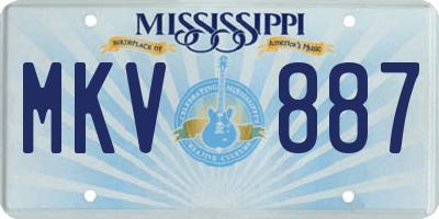 MS license plate MKV887