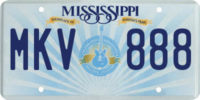 MS license plate MKV888