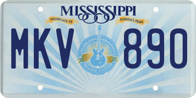 MS license plate MKV890