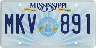 MS license plate MKV891