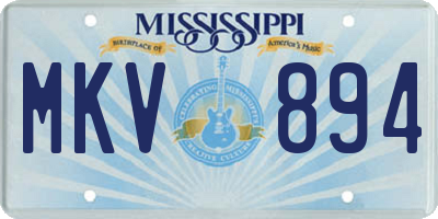 MS license plate MKV894