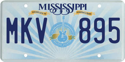 MS license plate MKV895