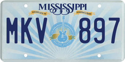 MS license plate MKV897