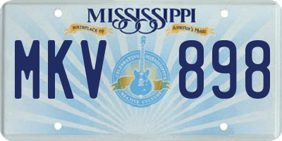 MS license plate MKV898