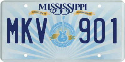 MS license plate MKV901