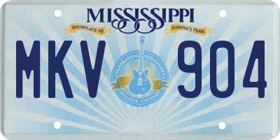 MS license plate MKV904