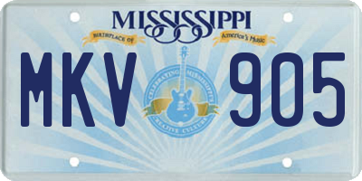 MS license plate MKV905