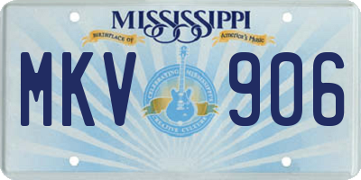 MS license plate MKV906