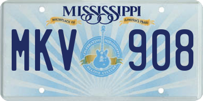 MS license plate MKV908