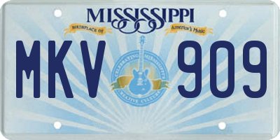 MS license plate MKV909