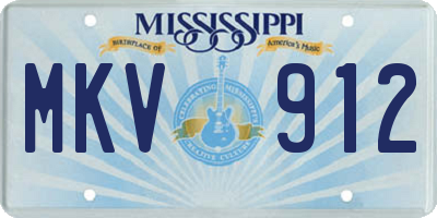 MS license plate MKV912