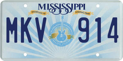 MS license plate MKV914