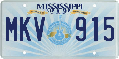 MS license plate MKV915