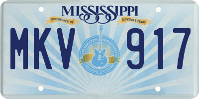MS license plate MKV917