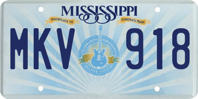 MS license plate MKV918