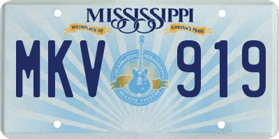 MS license plate MKV919