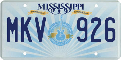 MS license plate MKV926