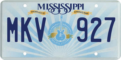 MS license plate MKV927