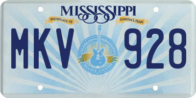 MS license plate MKV928