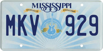 MS license plate MKV929