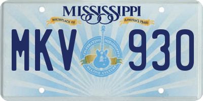 MS license plate MKV930