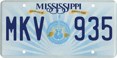 MS license plate MKV935