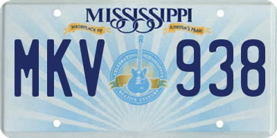 MS license plate MKV938