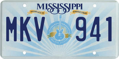 MS license plate MKV941