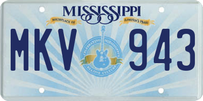 MS license plate MKV943