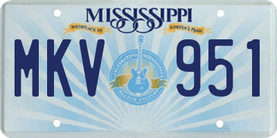 MS license plate MKV951