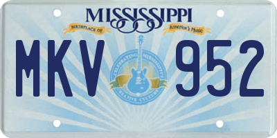 MS license plate MKV952
