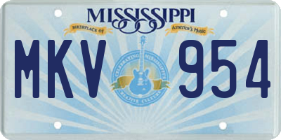 MS license plate MKV954