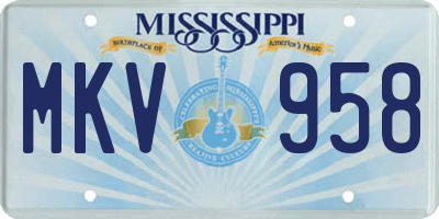 MS license plate MKV958