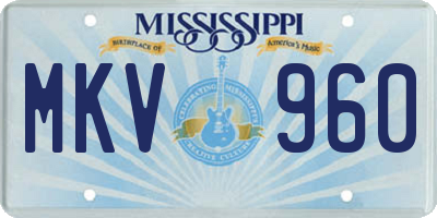 MS license plate MKV960