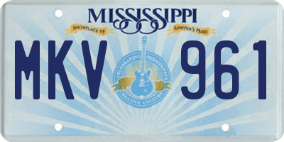 MS license plate MKV961