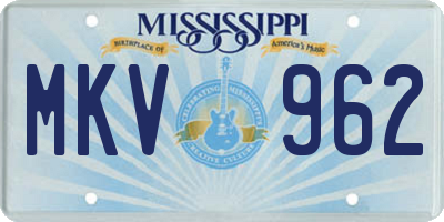 MS license plate MKV962