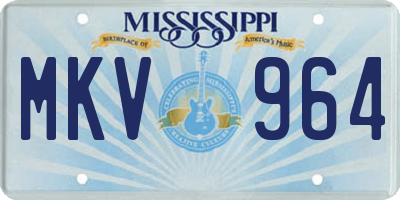 MS license plate MKV964
