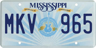 MS license plate MKV965