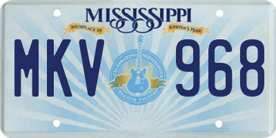 MS license plate MKV968