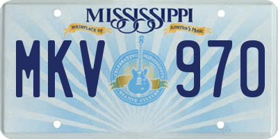 MS license plate MKV970