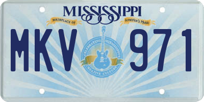 MS license plate MKV971