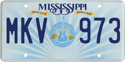 MS license plate MKV973