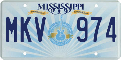 MS license plate MKV974