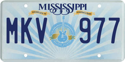 MS license plate MKV977